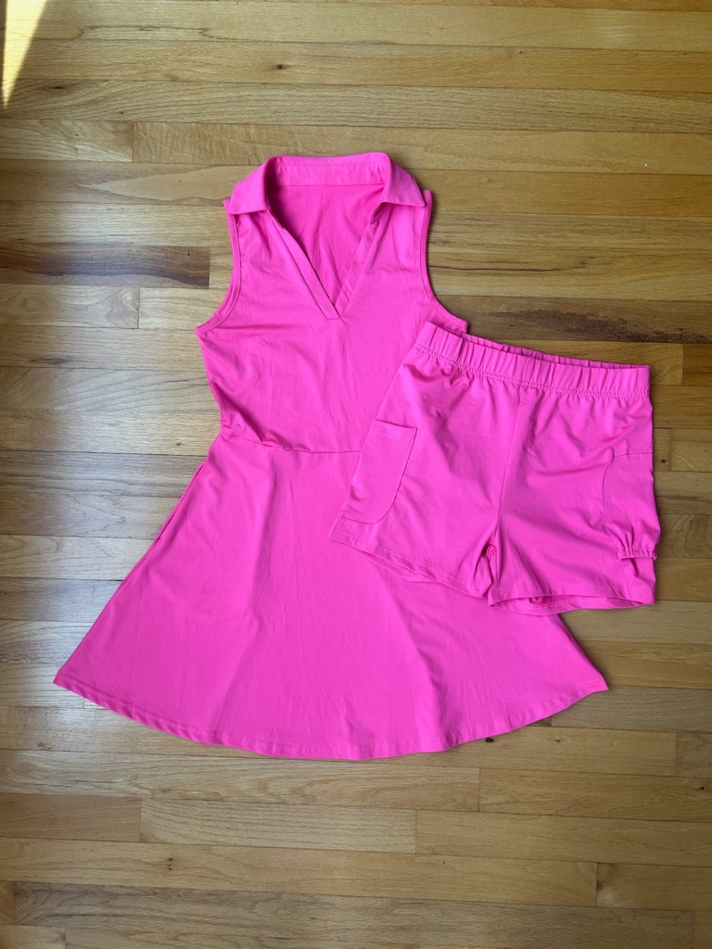 Pink Active Dress with Matching Shorts